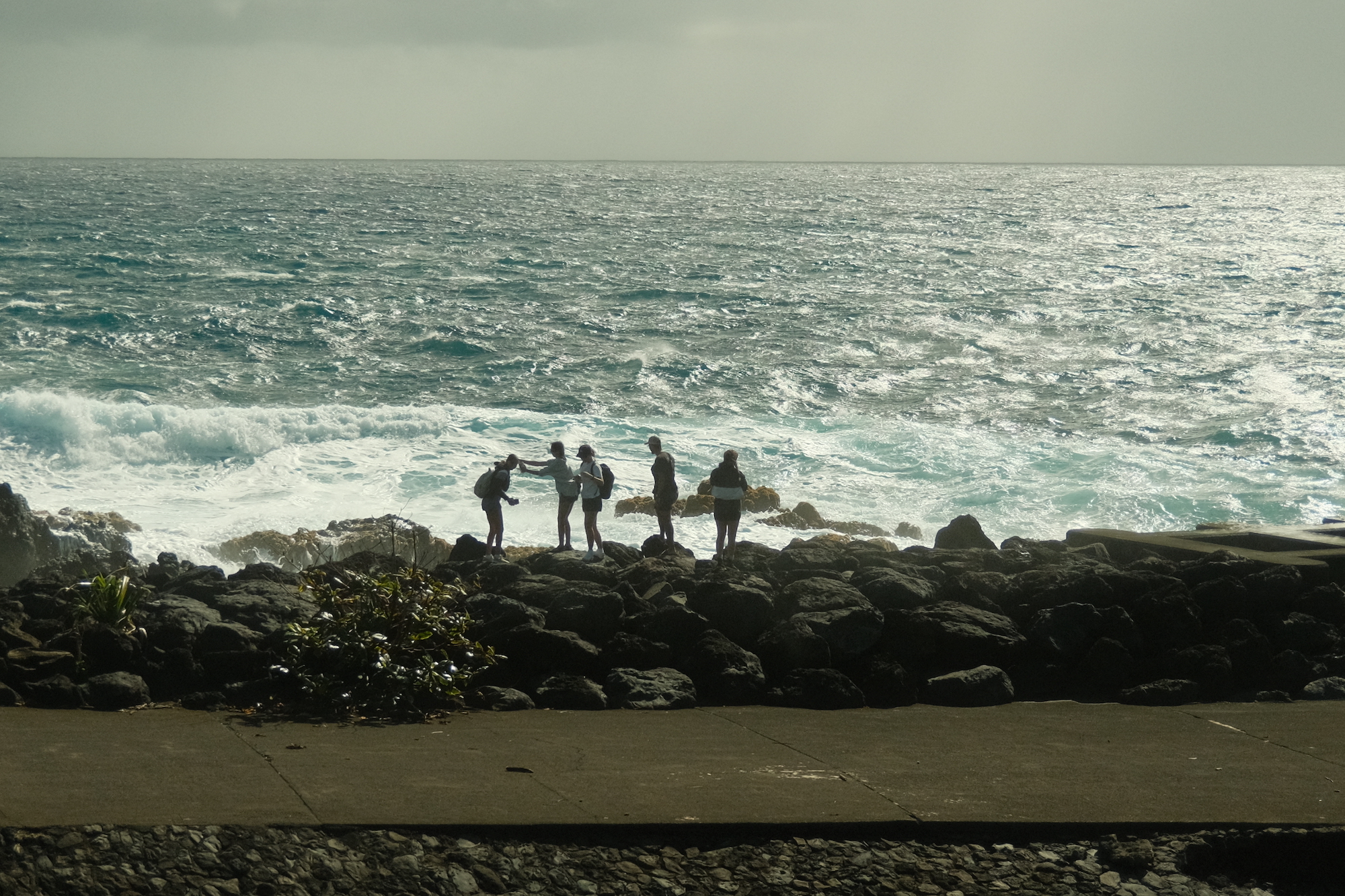 Students at a beach in Hawaii