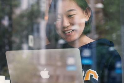 student on laptop