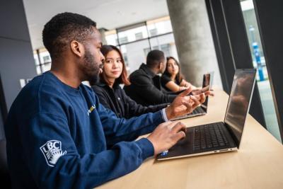 students on computers