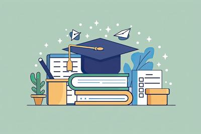 books and grad hat